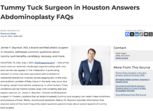 James F. Boynton, a board-certified plastic surgeon in Houston, answers frequently asked questions about tummy tuck surgery.